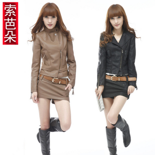 2011秋冬装新款时尚女装韩版机车外套水洗皮棉衣夹棉pu皮夹克皮衣 \