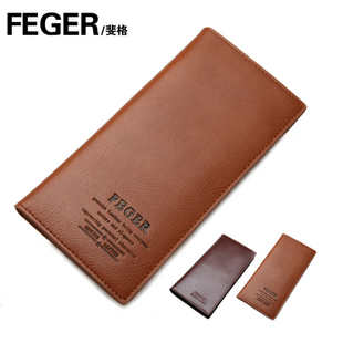 【满200减60】FEGER/斐格 牛皮钱包 男士 长款钱夹 真皮钱包 \
