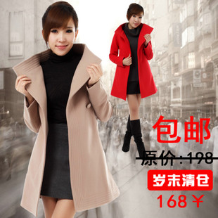2011韩版秋冬新款大码中长款风衣羊毛呢料大衣呢子大衣女装外套 \