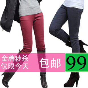 加绒加厚打底裤女大码加绒打底裤秋冬2011加绒铅笔裤弹力棉裤靴裤 \