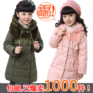 童装女童冬装2011长款儿童宝宝棉袄服厚外套韩版巴拉巴拉小猪班纳 \