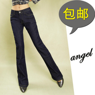 微喇牛仔裤长裤子加绒加厚高腰大码牛仔裤女装2011新品显瘦喇叭裤 \