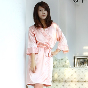 耀婷2012新款夏季 可爱女士吊带性感睡裙睡袍两件套装 仿真丝睡衣 \