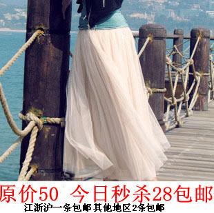 雪纺短裙半身裙纱裙波西米亚长裙打底裙 夏季 长裙子 蓬蓬裙 \
